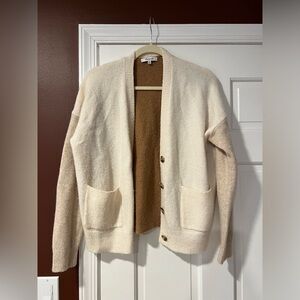 Madewell Cream and Tan Knit Cardigan